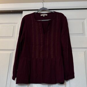 LOFT Deep Burgundy Blouse